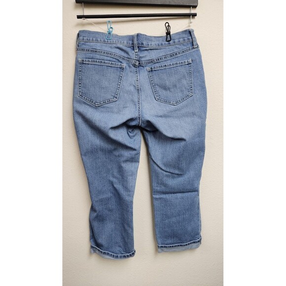 Old Navy Jeans Womens 6 Blue Sweetheart Capri Cropped Denim Mid Rise Stretch - Picture 3 of 8